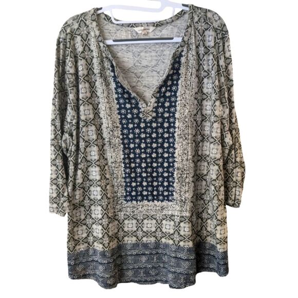 Lucky Brand Boho Tunic Top Size 2X - Picture 1 of 8